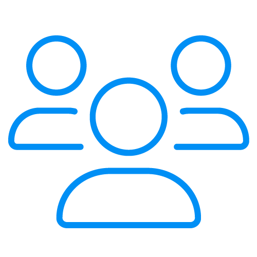 Line icon of three people