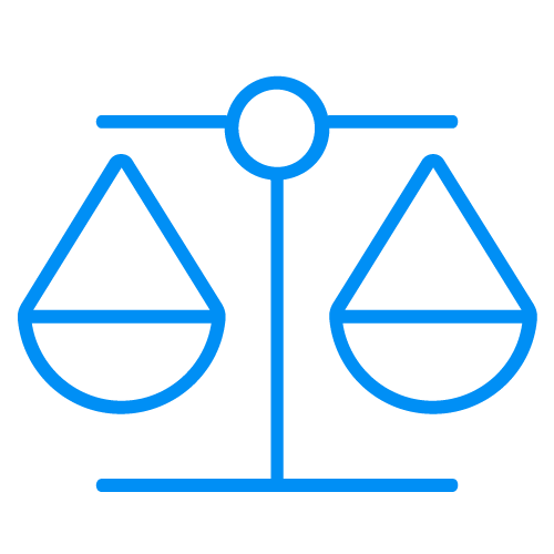 Line drawn icon of scales