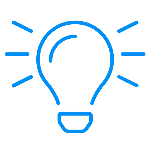 Line icon of light bulb